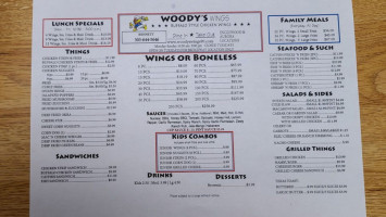 Woody's Wings 2 Bennett menu