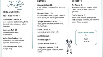 Tiny Lou's Clermont menu