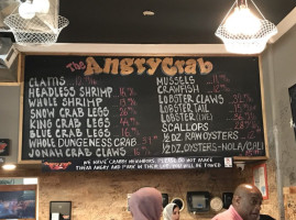 The Angry Crab menu