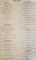 Tani Thai menu