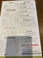 Press And Grind Cafe menu