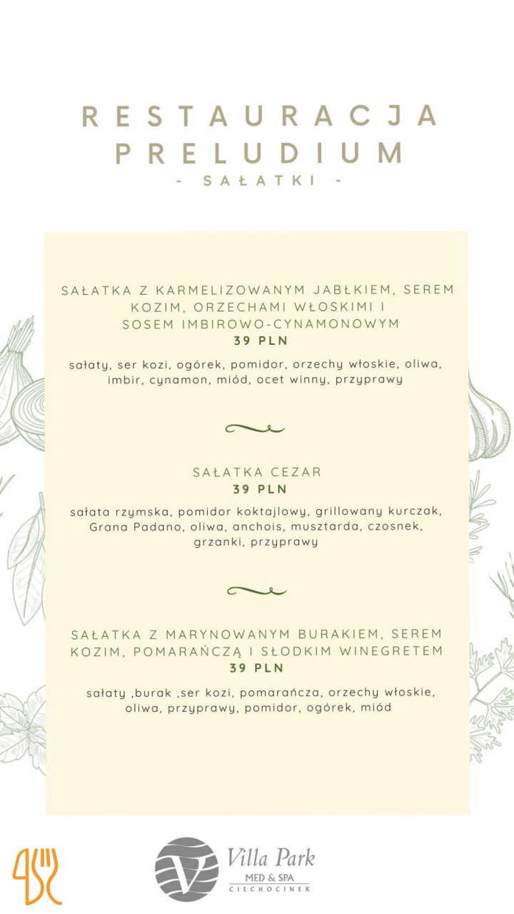 Villa Park Med Menu
