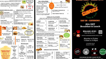 Sunrise Subs Grill menu