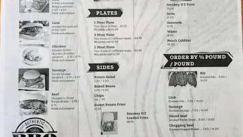 Smokey D'z menu