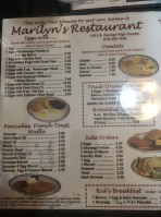 Marilyn's menu