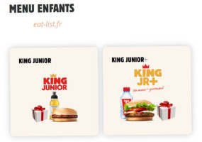 Burger King menu