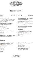 Auberge du planet menu