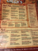 Chuck's menu