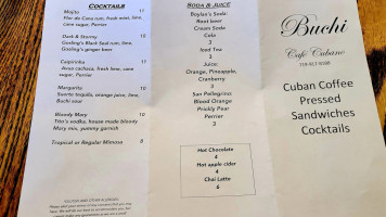 Buchi Cafe Cubano menu