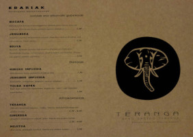 Teranga Afro Gastro menu