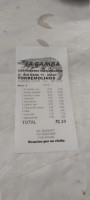 La Gamba menu