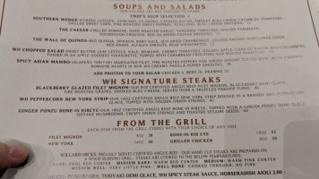 Willard Hicks Morgan Hill menu