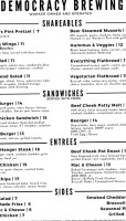 Democracy Brewing menu