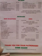 Toad's Place menu