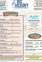 Big Hickory Fishing Nook Marina menu