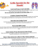 Brady's Run Grille Guest House menu