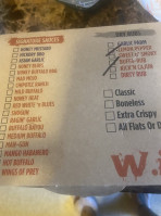 Wing It On! menu