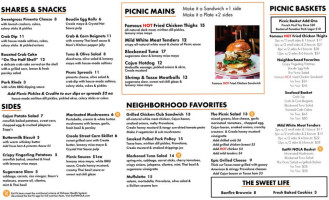 Picnic Provisions Whiskey menu