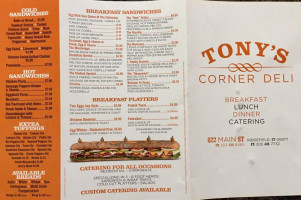 Tony's Corner Deli menu