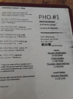 Pho #1 Asian Market menu