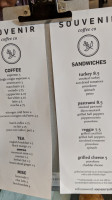 Souvenir Coffee menu