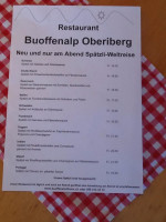 Beny Lagler, Buoffenalp menu