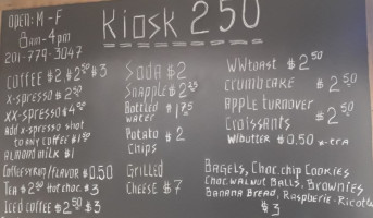 Kiosk 250 menu