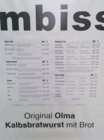 Imbiss und Take Away zum Tiergarten menu