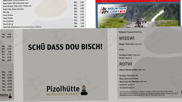 Pizolhütte menu