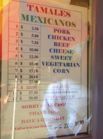 Tamaleria Azteca menu