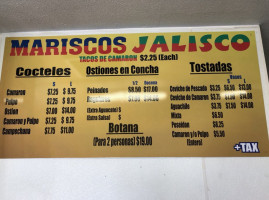 Mariscos Jalisco menu