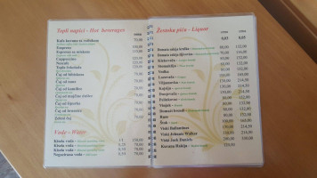 Restoran I Prenociste Borova Glava menu