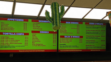 Bajas Tex Mex Taqueria menu