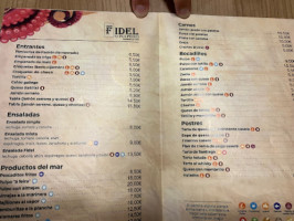 Casa Fidel O Pulpeiro menu