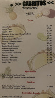 Cabritos Mexican menu