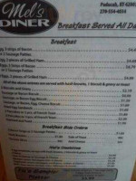 Mel's Diner menu