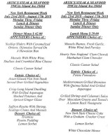 Artie's Steak Seafood menu