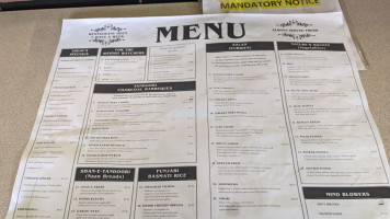 Shalimar menu