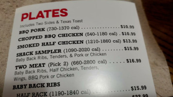 Shane's Rib Shack menu