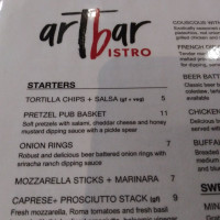 Artbar Bistro menu