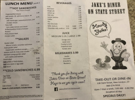 State Street Diner menu