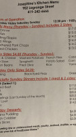 Josephine's Soul Food menu