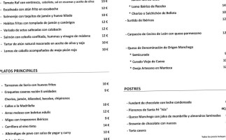 Vinoteca Tempranillo menu