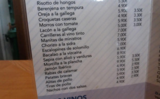 Cervecería Tibet menu