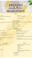 The Twenties Italian Bistro menu