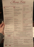 Mona Lisa Pizza menu