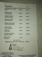 Venta El Conejo menu