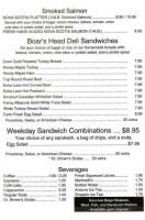 Bagel Express menu