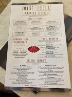 The West Essex Diner menu