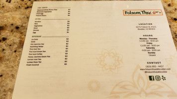 Naraya Thai Sushi menu